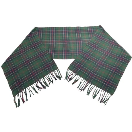 レア MADE IN FRANCE製 Polo Ralph Lauren チェック柄コットンマフラー グリーン