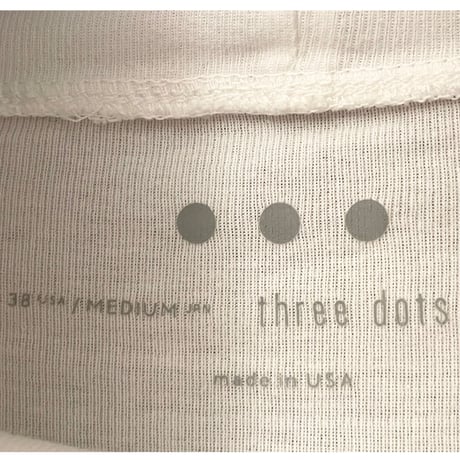 MADE IN USA製 three dots タートルネックカットソー ホワイト 38/Mサイズ