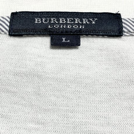 MADE IN JAPAN製 BURBERRY LONDON ヘンリーネックTシャツ ホワイト Lサイズ