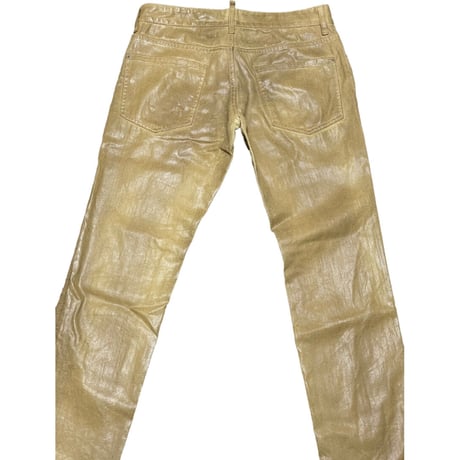MADE IN ITALY製 DSQUARED2 コーティング加工コットンパンツ ベージュ 46サイズ
