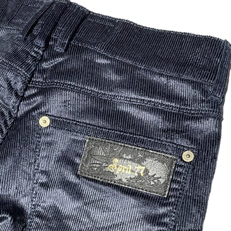 April77 JOEY Dischord Comfrotoモデル コーデュロイスキニーパンツ ネイビー W26サイズ
