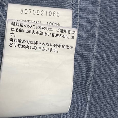 MADE IN JAPAN製 NIGEL CABOURN ヴィンテージ加工ポケット付き半袖Tシャツ ブルーグレー 44サイズ