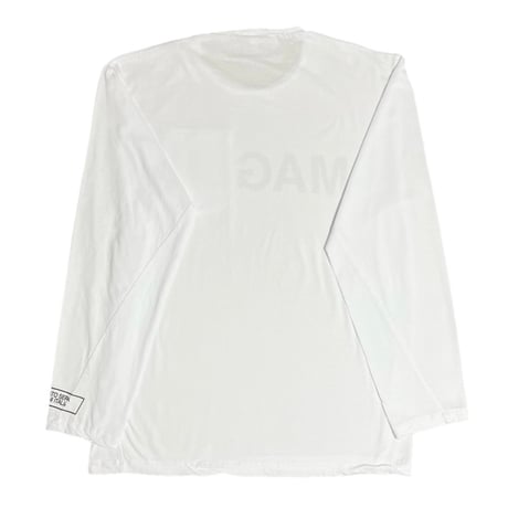 ★新品★ MADE IN ITALY製 MAGLIA 2025年モデル L-2814 ロゴプリント クルーネック長袖Tシャツ ホワイト S～XLサイズ