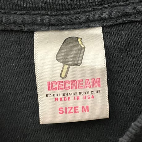 レア MADE IN USA製 ICECREAM BY BILLIONAIRE BOYS CLUB 半袖プリントTシャツ ブラック Mサイズ