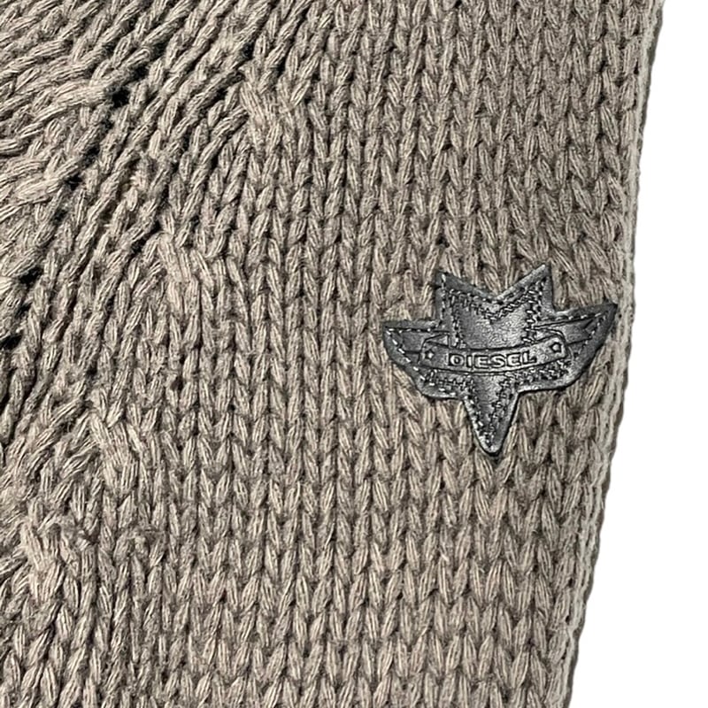 DIESEL 裏キルティング加工ケーブルニットカーディガン グレー XS 