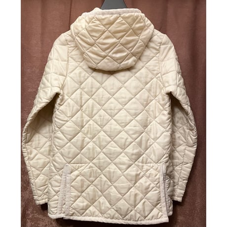 MADE IN ENGLAND製 LAVENHAM フード付きキルティングジャケット アイボリー 36/48サイズ