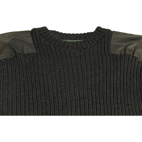 MADE IN ENGLAND製 Wooly Back クルーネックコマンドセーター ブラック Lサイズ