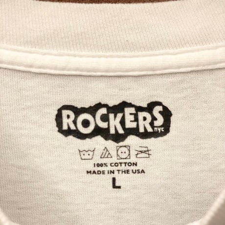 MADE IN USA製 ROCKERS NYC プリントTシャツ ホワイト Lサイズ