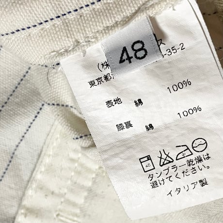 MADE IN ITALY製 BARENA ストライプ柄ハーフパンツ アイボリー 48サイズ