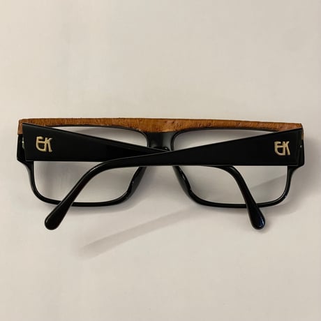 激レア HAND MADE IN FRANCE製 EMMANUELLE KHANH 80's リアルパイソンレザー仕様 レンズ無しサングラス ブラック