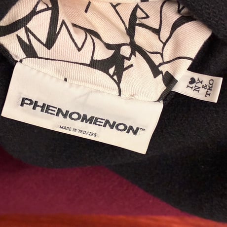 激レア MADE IN JAPAN製 PHENOMENON 2005年モデル ウール × ナイロン リバーシブル スタジアムジャケット ブラック×ワイン×カーキ XLサイズ