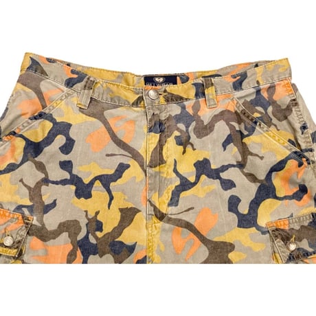激レア WU WEAR JEANS 迷彩カーゴハーフパンツ マルチカラー W34サイズ