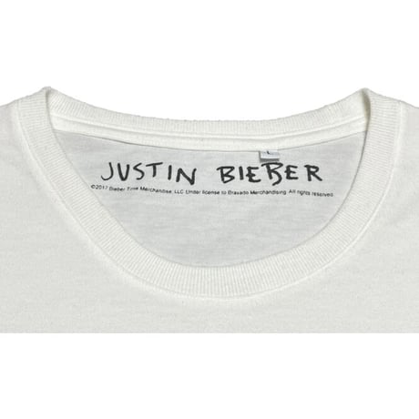 JUSTIN BIEBER 半袖プリントTシャツ ホワイト Lサイズ