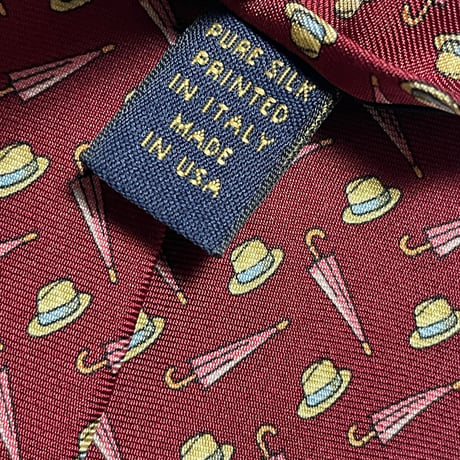 MADE IN USA製 BROOKS BROTHERS 総柄シルクネクタイ ワイン