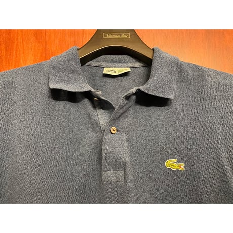 希少 MADE IN FRANCE製 80s CHEMISE LACOSTE 長袖鹿の子ポロシャツ インディゴ 7サイズ