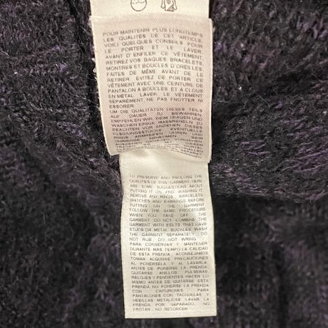 MADE IN ROMANIA製 DIESEL カットソードッキングモヘア・アルパカ混ニットセーター パープル Sサイズ