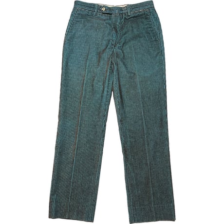 MADE IN ITALY製 OLD ENGLAND コーデュロイパンツ ブラウン×ターコイズブルー 46サイズ