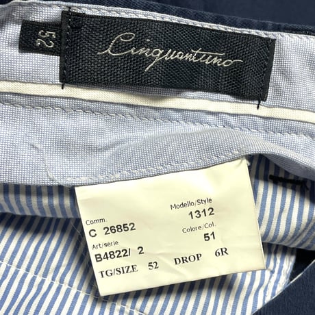 Cinquantuno コットンカーゴスラックス ネイビー 52サイズ