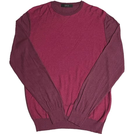 MADE IN ITALY製 VNECK クルーネックセーター ワイン 54サイズ