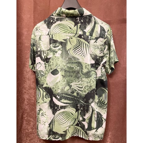 ☆新古品☆ 激レア SWAGGER さかな総柄アロハシャツ グリーン Mサイズ