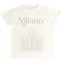 ★新品★ MADE IN ITALY製 MAGLIA 2025年AWモデル 「Milano in MAGLIA」 イタリア都市 プリント クルーネックTシャツ ホワイト×ミラノグレー M～XLサイズ