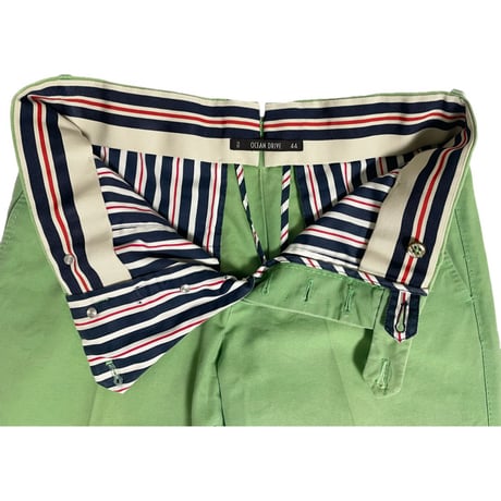 ▲訳あり商品▲ 【TOMORROWLAND 取り扱い】 MADE IN ROMANIA製 PT01 OCEAN DRIVE コットンカラースラックス グリーン 44サイズ