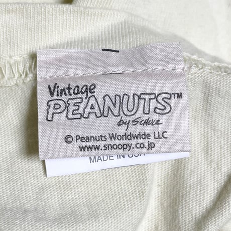 MADE IN USA製 SUN SURF × Vintage PEANUTS SNOOPY コラボレーション半袖Tシャツ ライトイエロー Mサイズ