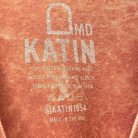 【UNITED ARROWS 取り扱い】 MADE IN USA製 KATIN タイダイ染め バックプリントTシャツ オレンジ Mサイズ