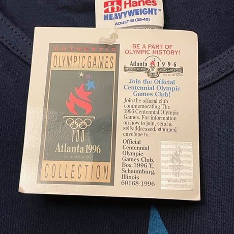 ☆タグ付き新古品☆ レア MADE IN USA製 Hanes 1996 Atlanta OLYMPIC オフィシャルタンクトップ ネイビー Mサイズ