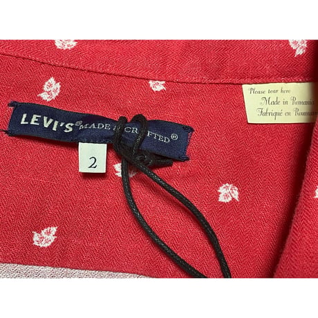 ☆タグ付き新古品☆ MADE IN ROMANIA製 LEVI'S MADE & CRAFTED 半袖アロハシャツ レッド 2/Mサイズ