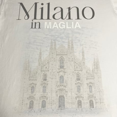 ★新品★ MADE IN ITALY製 MAGLIA 2025年AWモデル 「Milano in MAGLIA」 イタリア都市 プリント クルーネックTシャツ ホワイト×ミラノグレー M～XLサイズ