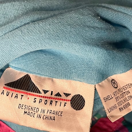 90s AVIAT SPORTIF リバーシブルナイロンスウェットジャケット ライトブルー×ピンク Mサイズ