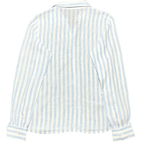 MADE IN JAPAN製 MAREE ストライプ柄長袖リネンシャツ サックス 4サイズ