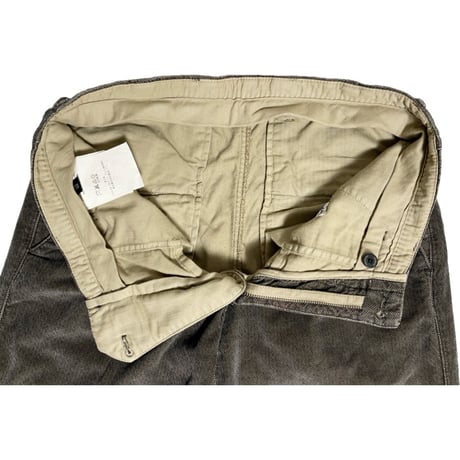 MADE IN ROMANIA製 ARMANI COLLEZIONI ヘリンボーン柄ベロアスラックス ブラウン 48サイズ