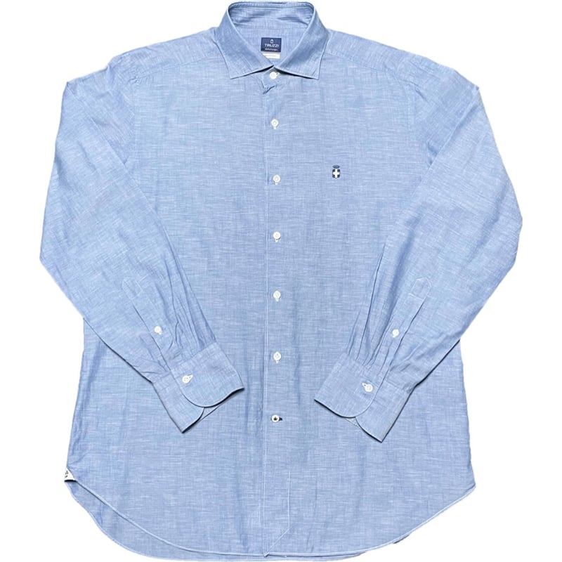 △訳あり商品△ MADE IN ITALY製 TRUZZI 長袖ダンガリーシャツ ライト 