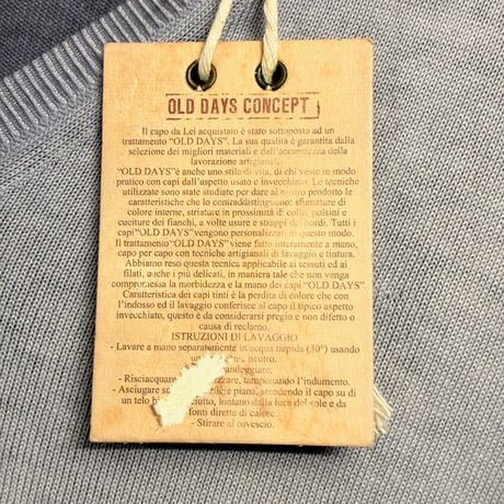 ☆タグ付き新古品☆ MADE IN ITALY製 Della Ciana グラデーション染め コットンVネックセーター パープル 50サイズ