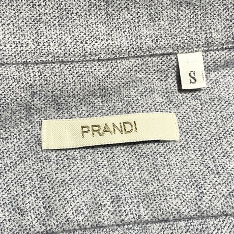 MADE IN ITALY製 PRANDI 長袖コットンシャツ ネイビー Sサイズ