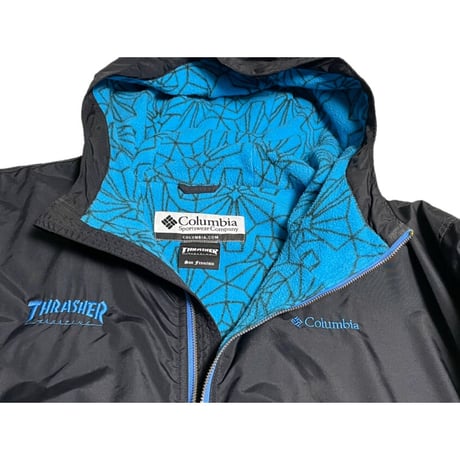 Columbia × THRASHER Wネームフルジップナイロンジャケット ブラック XLサイズ