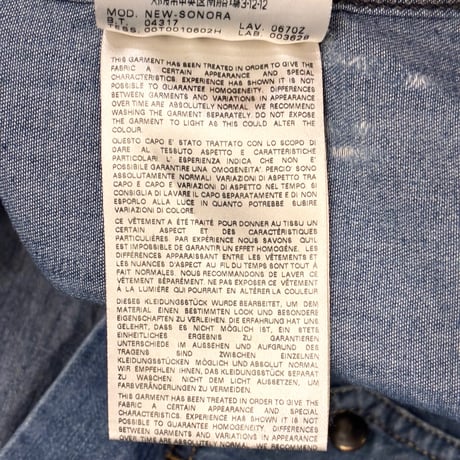 MADE IN ROMANIA製 DIESEL ダメージ加工 長袖デニムウエスタンシャツ ライトインディゴ Mサイズ