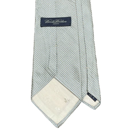 MADE IN USA製 BROOKS BROTHERS ブロックチェック柄シルクネクタイ スカイブルー