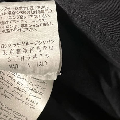 MADE IN ITALY製 GUCCI ベルベットPコート ブラック 48サイズ