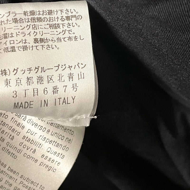 MADE IN ITALY製 GUCCI ベルベットPコート ブラック 48サイズ MADE IN ITALY製 GUCCI ベルベットPコート ブラック 48サイズ