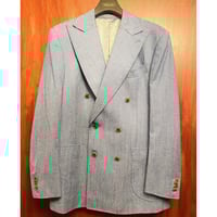 MADE IN ITALY製 Lanerie Agnona 生地使用 MADE IN JAPAN製 Sartoria KATSU ダブルテーラードジャケット ライトブルー