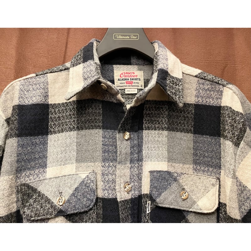 MADE IN USA製 90s LEVI'S Alaska 長袖ブロックチェック柄フランネル