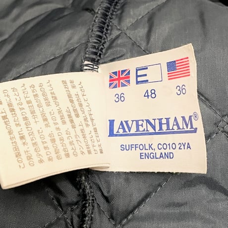 MADE IN ENGLAND製 LAVENHAM チェック柄キルティングジャケット グリーン×ネイビー 36/48サイズ