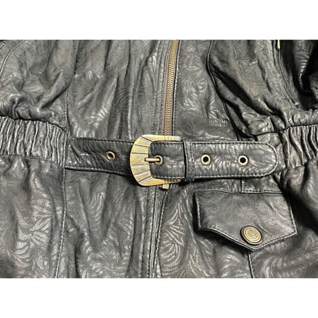 MONTANA PELLE レザーライダースジャケット ブラック 40サイズ