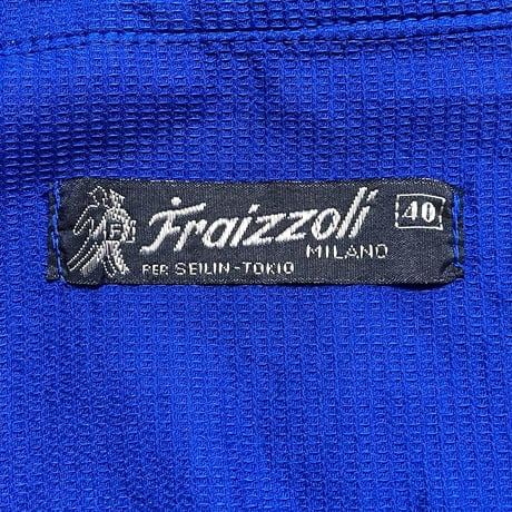 MADE IN ITALY製 Fraizzoli 長袖エポーレットシャツ ロイヤルブルー 40サイズ