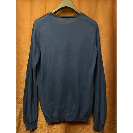 MADE IN ITALY製 roberto collina クルーネックコットンセーター ネイビー 46サイズ