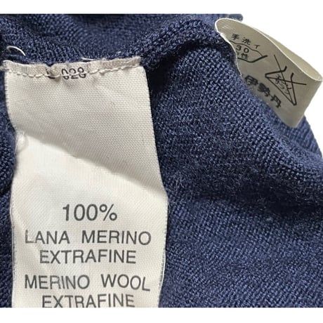 【伊勢丹取り扱い】MADE IN ITALY製 bellwood メリノウールクルーネックセーター ネイビー