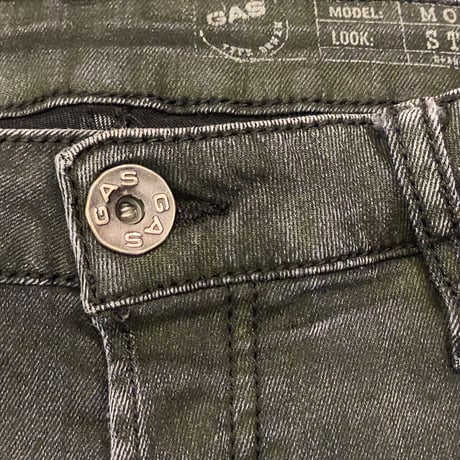 MADE IN EU製 GAS MORRISON MODEL ストレッチブラックデニムパンツ ブラック W32サイズ